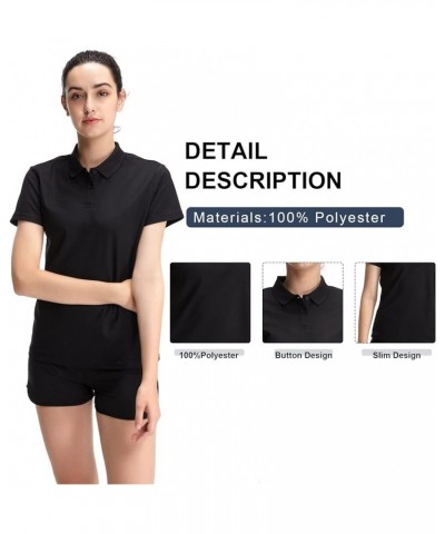 Womens Polo Shirts Golf Shirts Quick Dry Moisture Wicking Black and White Polo Shirt 2 Pieces Black $14.74 Shirts