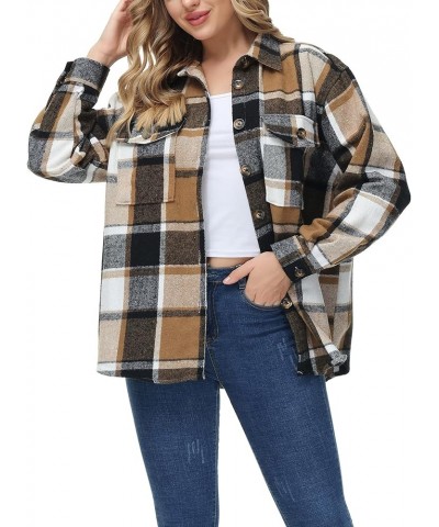 Women's Oversizes Plaid Shacket Jacket Casual Lapel Long Sleeve Button Down Plus Size Flannel Shirt (S-4X) Standard 11104 $16...