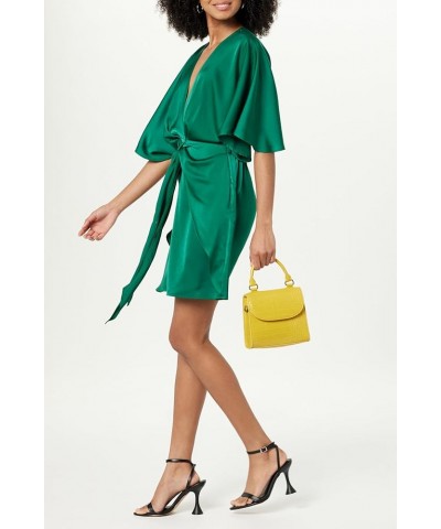 Women's Estelle Deep V-Neck Front-Tie Mini Dress Malachite Green $27.91 Dresses