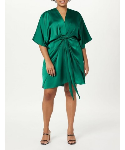 Women's Estelle Deep V-Neck Front-Tie Mini Dress Malachite Green $27.91 Dresses