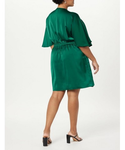 Women's Estelle Deep V-Neck Front-Tie Mini Dress Malachite Green $27.91 Dresses