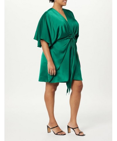 Women's Estelle Deep V-Neck Front-Tie Mini Dress Malachite Green $27.91 Dresses