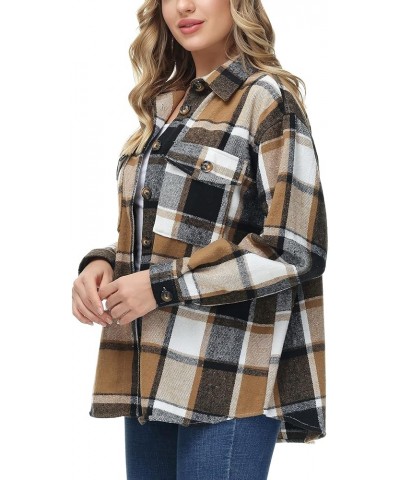 Women's Oversizes Plaid Shacket Jacket Casual Lapel Long Sleeve Button Down Plus Size Flannel Shirt (S-4X) Standard 11104 $16...