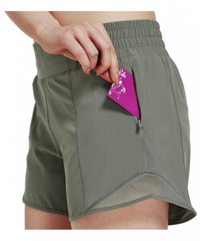 Women's 4" Running Athletic Shorts Sports Active Workout Tennis Hiking Shorts with Liner Quick Dry Olive Green $7.50 Activewear