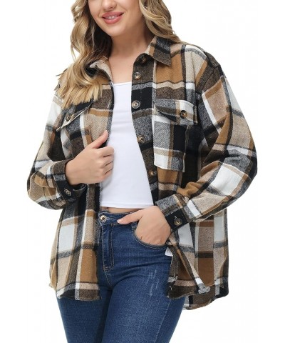 Women's Oversizes Plaid Shacket Jacket Casual Lapel Long Sleeve Button Down Plus Size Flannel Shirt (S-4X) Standard 11104 $16...