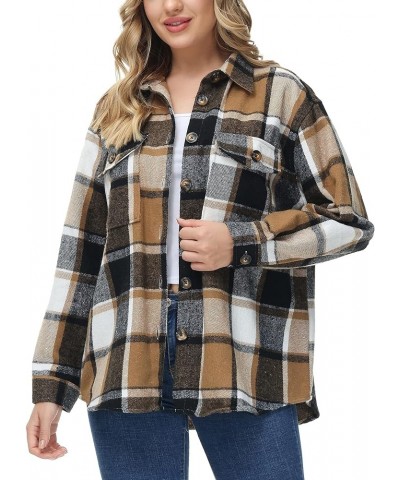 Women's Oversizes Plaid Shacket Jacket Casual Lapel Long Sleeve Button Down Plus Size Flannel Shirt (S-4X) Standard 11104 $16...