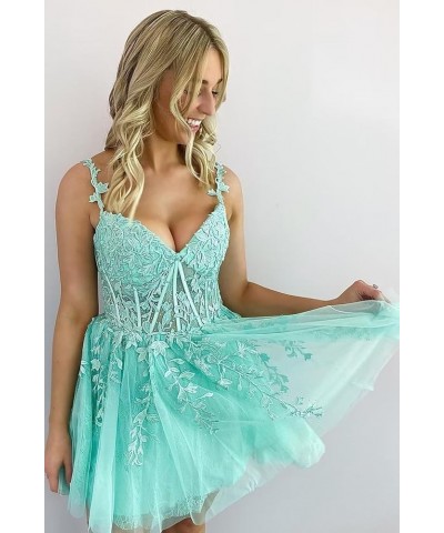 Spaghetti Strap Lace Homecoming Dresses for Teens 2023 Tulle Short Prom Dress Cocktail Gowns Yellow $33.59 Dresses