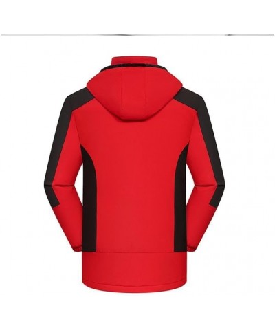 Womens Waterproof Ski Jacket Hooded Long Sleeve Zip Thick Parka Jackets Winter Warm Windbreaker Outdoor Sport Coats A01_red $...