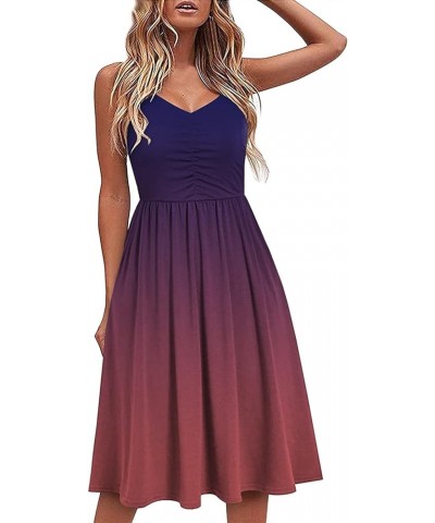 Floral Heart Dress Short V-Neck Hollow Out Summer A-Line Elegant Dresses Vintage Sleeveless Beach Sundress Z3a-purple $6.53 D...