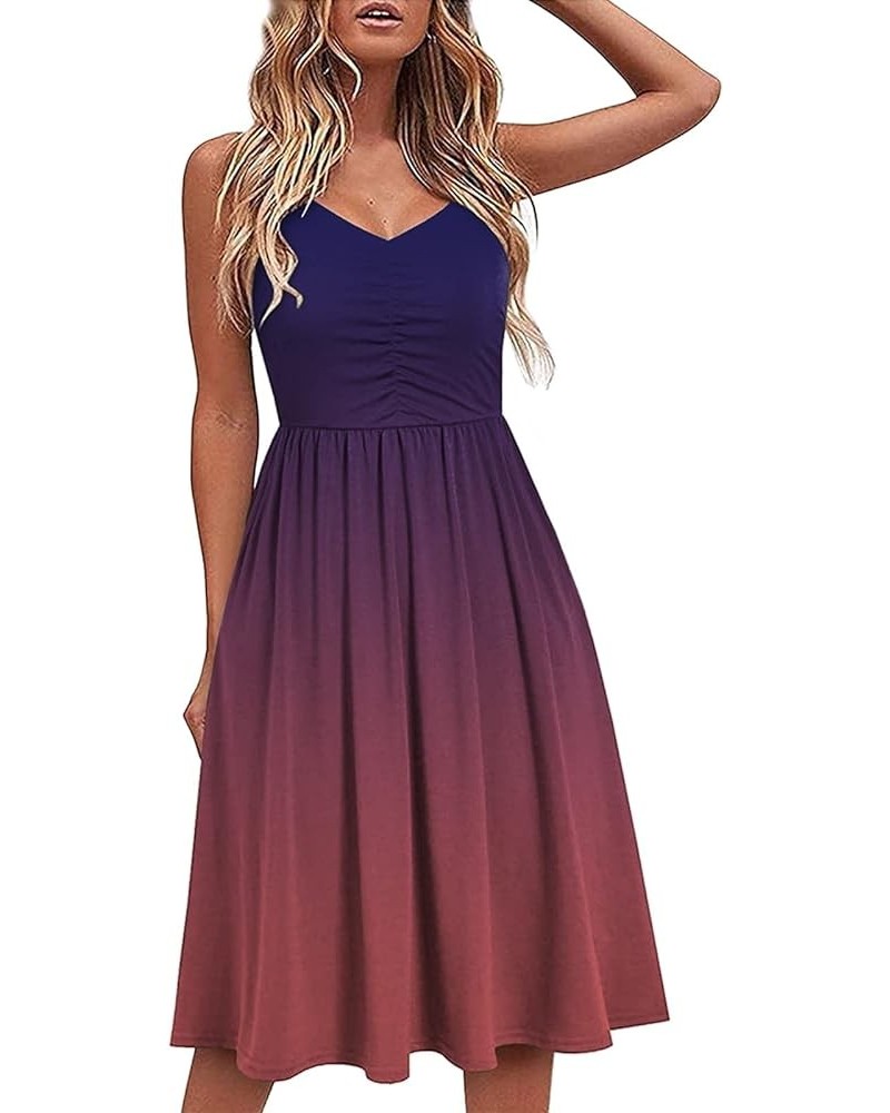 Floral Heart Dress Short V-Neck Hollow Out Summer A-Line Elegant Dresses Vintage Sleeveless Beach Sundress Z3a-purple $6.53 D...