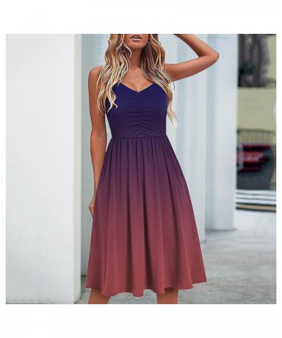 Floral Heart Dress Short V-Neck Hollow Out Summer A-Line Elegant Dresses Vintage Sleeveless Beach Sundress Z3a-purple $6.53 D...