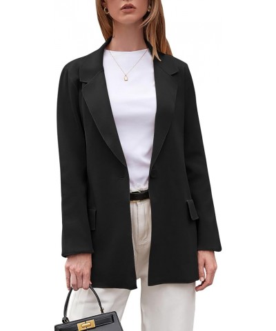 Women's Casual Long Sleeve Cardigan Button Down Open Front Knit Fall Winter Work Business Coat Black $24.90 Sweaters