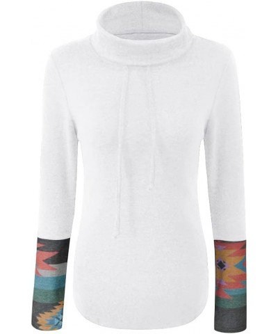 Womens Sweatshirts Long Sleeve Casual Color Block Pullover Hoodies Fall Outfits 2023 Clothes White $15.18 Hoodies & Sweatshirts