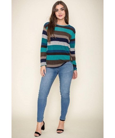 Twist Hem Long Sleeve Top Teal $19.20 Blouses