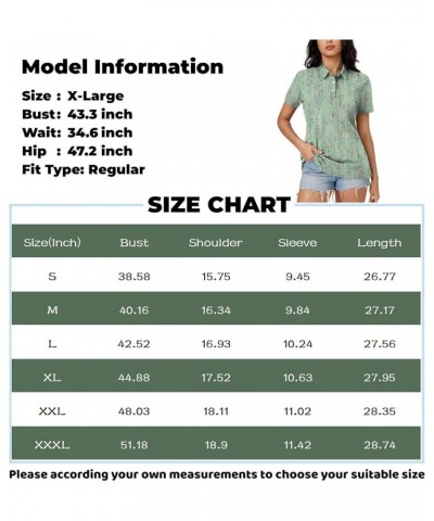 Women's Lapel Collar Shirt Short Sleeve V Neck T Shirts Buttons Summer Blouses Business Casual 2024 Vintage Clothes 034- Gray...