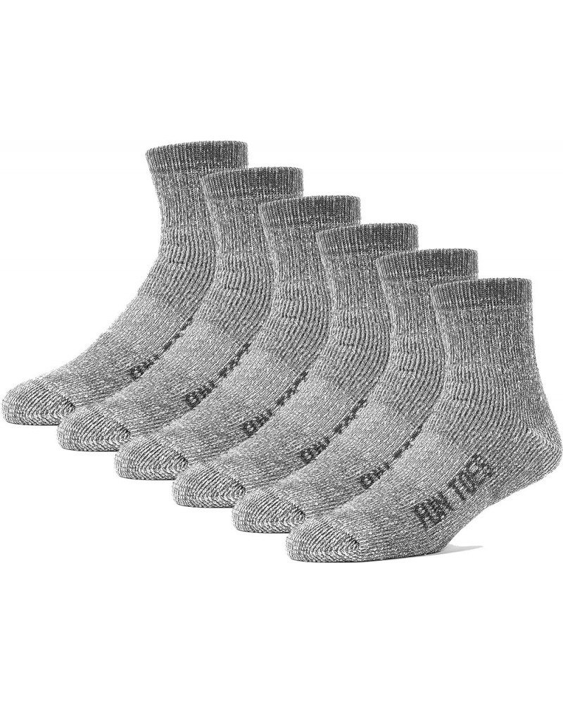 Merino Wool Ankle Hiking Socks For Men and Women - Arch Support and Cushioning - 6 Pairs Grey $13.18 Socks