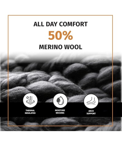 Merino Wool Ankle Hiking Socks For Men and Women - Arch Support and Cushioning - 6 Pairs Grey $13.18 Socks