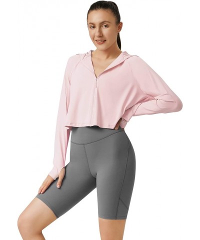 Cropped Sun Protection Jackets - UPF50+ Lightweight Breathable Summer Outdoor for Women Crystalpink $18.80 Jackets