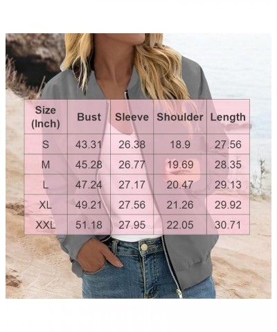 Zip Up Jackets for Women 2023 Trendy Casual Long Sleeve Coats Fall Bomber Jackets Purple $11.39 Jackets