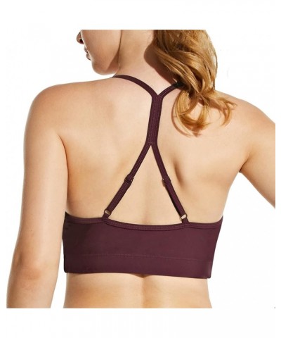 Women's Bikini Tops Adjustable Straps Modest Push Up Swim Sports Top Built in Bra UPF 50+ Removable Padded Swimsuit Wine $18....