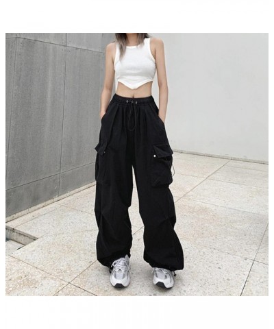 Cargo Pants Women Baggy, Parachute Pants for Women Trendy, Wide Leg Y2K Pants, Streetwear Women with Multi Pockets 1a-black $...