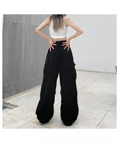 Cargo Pants Women Baggy, Parachute Pants for Women Trendy, Wide Leg Y2K Pants, Streetwear Women with Multi Pockets 1a-black $...