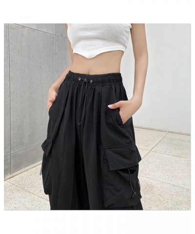 Cargo Pants Women Baggy, Parachute Pants for Women Trendy, Wide Leg Y2K Pants, Streetwear Women with Multi Pockets 1a-black $...