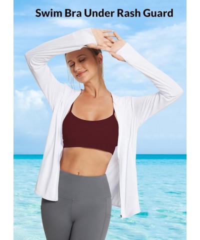 Women's Bikini Tops Adjustable Straps Modest Push Up Swim Sports Top Built in Bra UPF 50+ Removable Padded Swimsuit Wine $18....