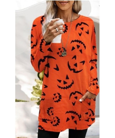 Women Halloween Sweatshirt Funny Grimace Graphic Print Long Sleeve Shirt Pullover Dress Fall Tops Orange $10.08 Hoodies & Swe...