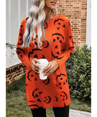 Women Halloween Sweatshirt Funny Grimace Graphic Print Long Sleeve Shirt Pullover Dress Fall Tops Orange $10.08 Hoodies & Swe...