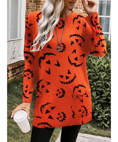 Women Halloween Sweatshirt Funny Grimace Graphic Print Long Sleeve Shirt Pullover Dress Fall Tops Orange $10.08 Hoodies & Swe...