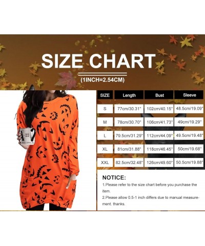 Women Halloween Sweatshirt Funny Grimace Graphic Print Long Sleeve Shirt Pullover Dress Fall Tops Orange $10.08 Hoodies & Swe...