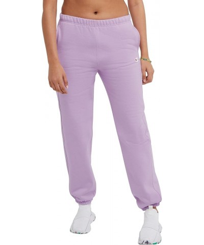 Women's Sweatpants, Reverse Weave, Fleece Joggers, Sweatpants for Women, 30 Pale Iris Purple C Logo $22.63 Activewear