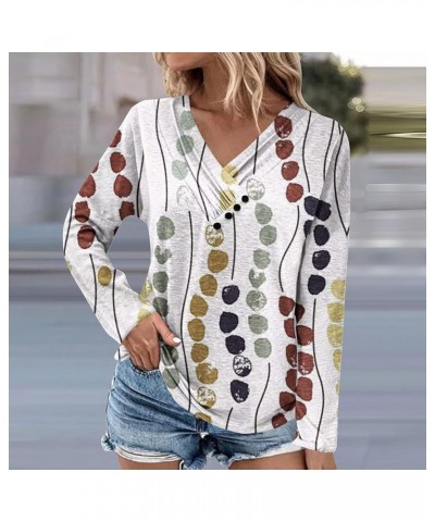 Women's Fall Blouses 2023 Fashion V Neck Button Down Tops Solid Color Ruched Loose Fit Blouses Trendy Tops, S-3XL 4-yellow $8...