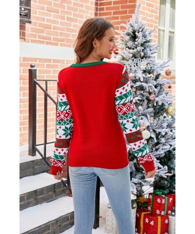 Womens Ugly Christmas Sweater Funny Xmas Santa Claus Pullover Top Knit Casual Long Sleeve Sweater Christmas Tree Star $25.64 ...