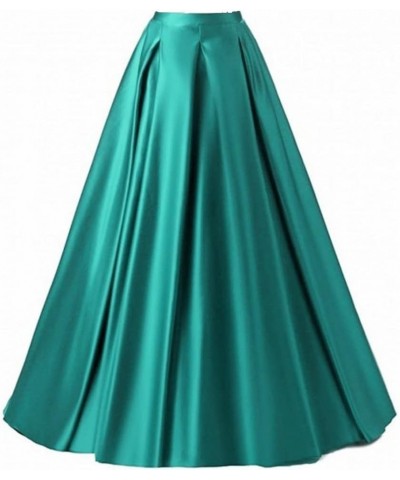 Diydress Women's Long Fashion High Waist A-Line Satin Skirts with Pockets Hunter $21.00 Skirts