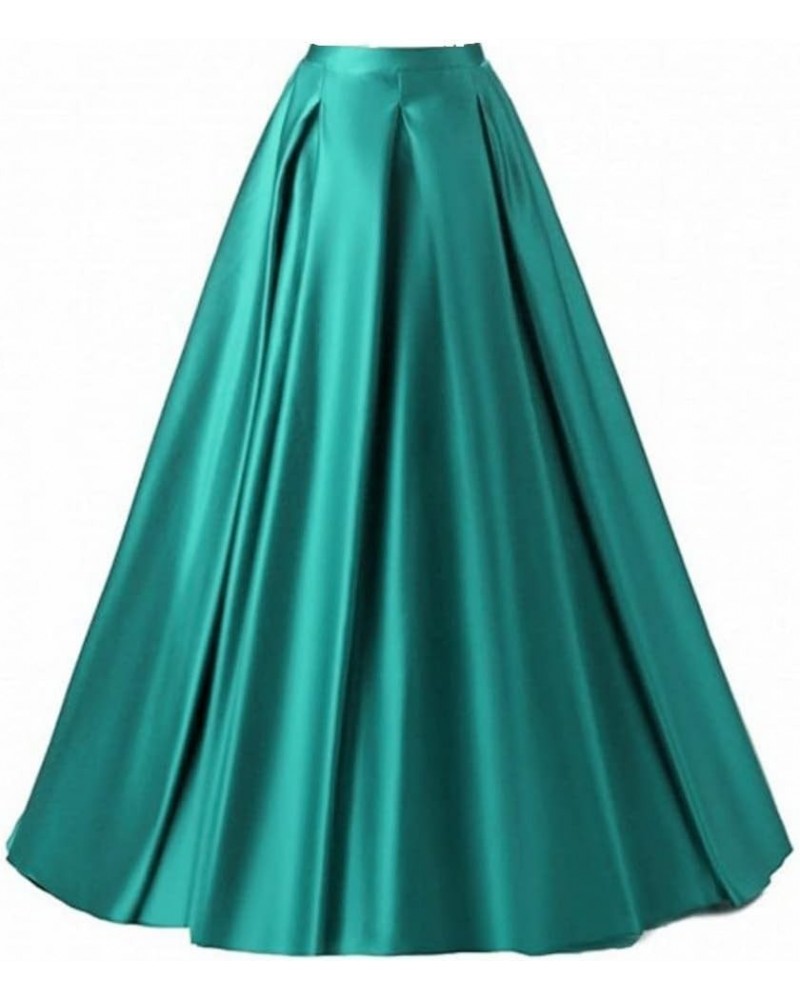 Diydress Women's Long Fashion High Waist A-Line Satin Skirts with Pockets Hunter $21.00 Skirts