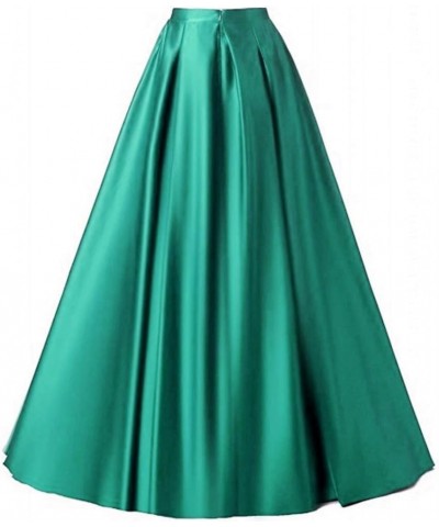 Diydress Women's Long Fashion High Waist A-Line Satin Skirts with Pockets Hunter $21.00 Skirts