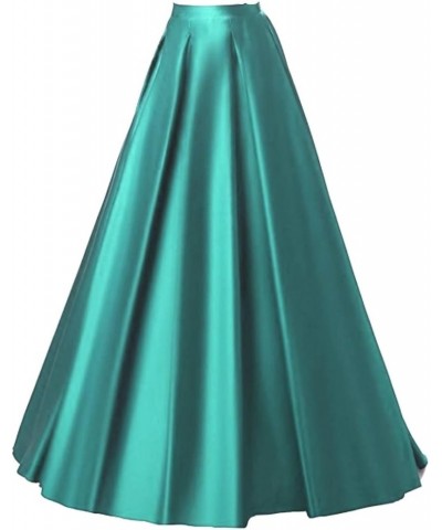 Diydress Women's Long Fashion High Waist A-Line Satin Skirts with Pockets Hunter $21.00 Skirts