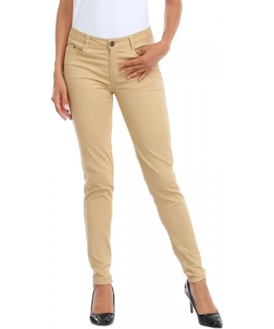 Women's Mid-Rise Stretchy Denim Slim Fit Skinny Jeans Vanilla $14.10 Jeans