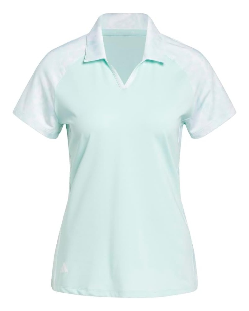 Womens Printed Polo Shirt Semi Flash Aqua $21.66 Shirts