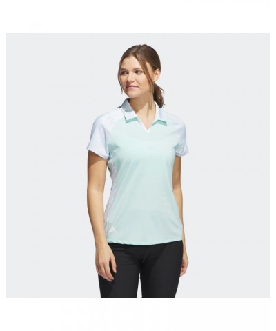 Womens Printed Polo Shirt Semi Flash Aqua $21.66 Shirts