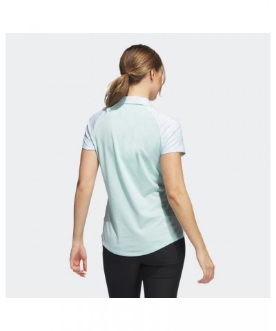 Womens Printed Polo Shirt Semi Flash Aqua $21.66 Shirts