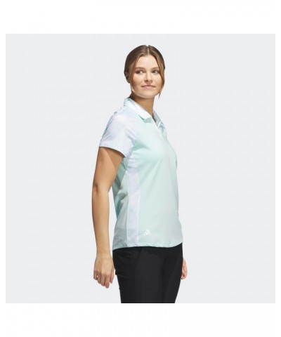 Womens Printed Polo Shirt Semi Flash Aqua $21.66 Shirts