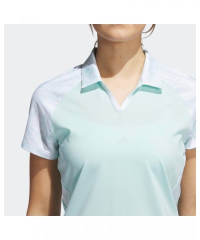 Womens Printed Polo Shirt Semi Flash Aqua $21.66 Shirts