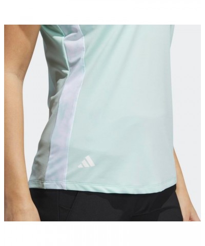 Womens Printed Polo Shirt Semi Flash Aqua $21.66 Shirts