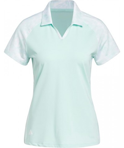 Womens Printed Polo Shirt Semi Flash Aqua $21.66 Shirts