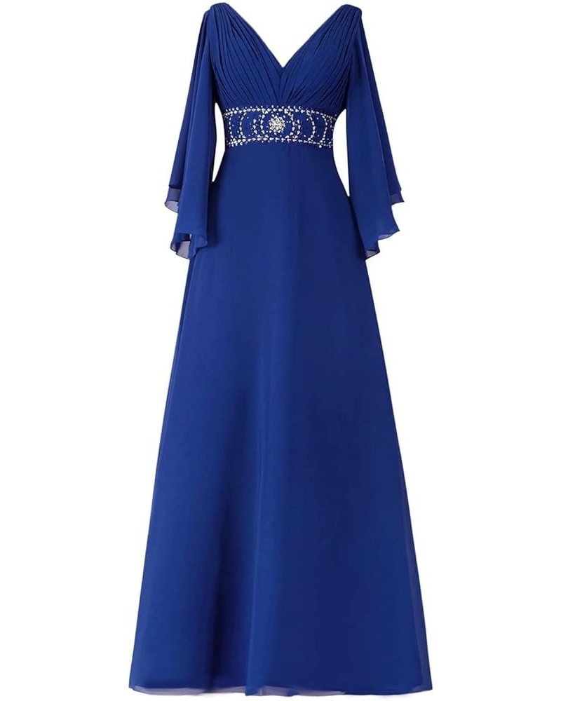 A-line Mother of The Bride Dresses for Wedding Plus Size Bell Sleeves Formal Evening Party Dresses Royal Blue $38.85 Dresses