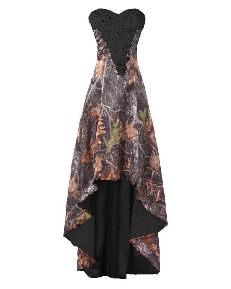 Camo and Lace High Low Wedding Dresses Evening Prom Reception Gowns Camo and Black $36.64 Dresses