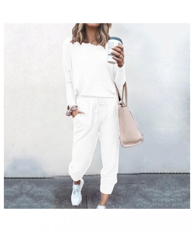 2 Piece Sweatsuits for Women Fall Clothes Leisure Long Sleeve Tops Sweatpants Lounge Travel Outfits Jogger Sets Track Suits A...